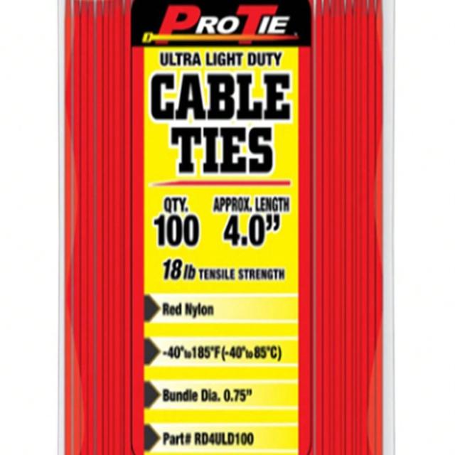 Unbeatablesale Kdar RD4ULD100 4 In. Ultra Light Duty Cable Ties, Red - Pack Of 100