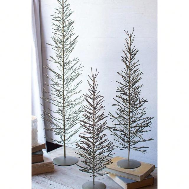 Unbeatablesale Kalalou NKE1006 9 X 30 In. Wire Trees, Brass - Set Of 3